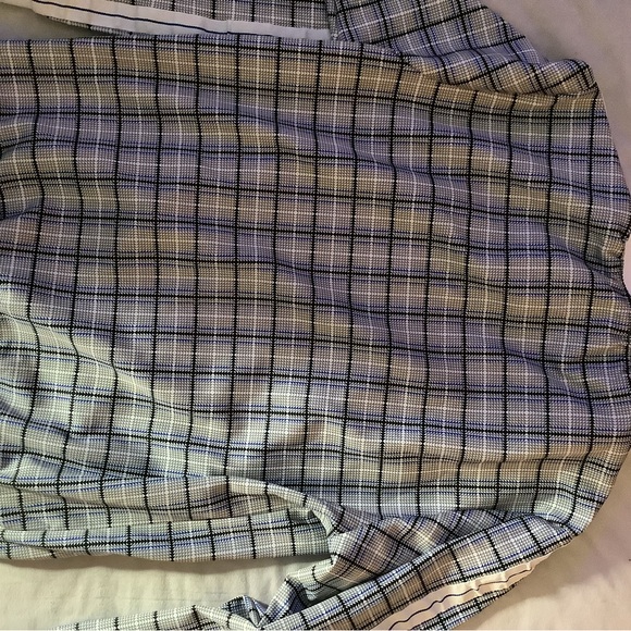 Jian Wang plaid full zip blue and white track jacket Men’s xLarge - Picture 6 of 6